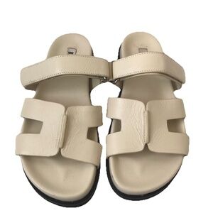 Anthropologie Bibi Lou Cutout Slide Sandals Cream Size 36 Us Size 5.5 $185
